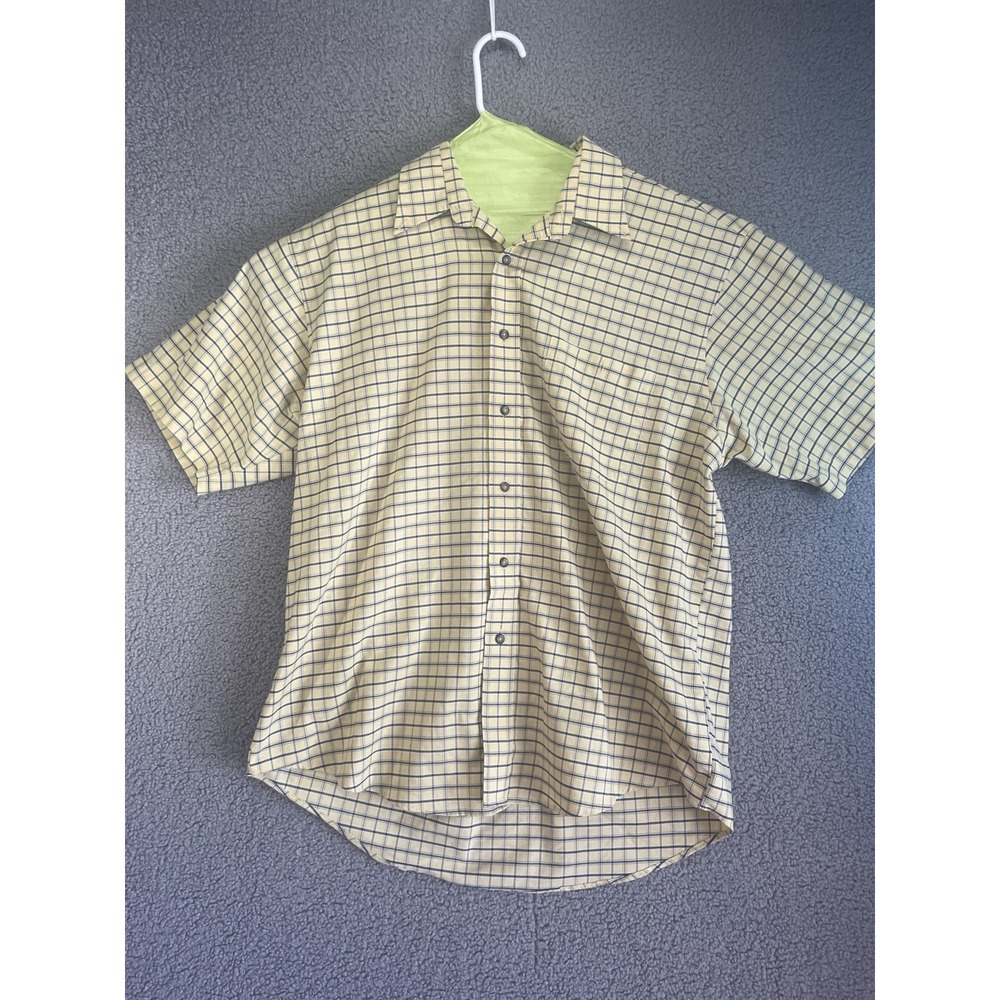 vtg 70s 80s Towncraft Men's  Button‎ Down Plaid Shirt  Large Yellow Casual